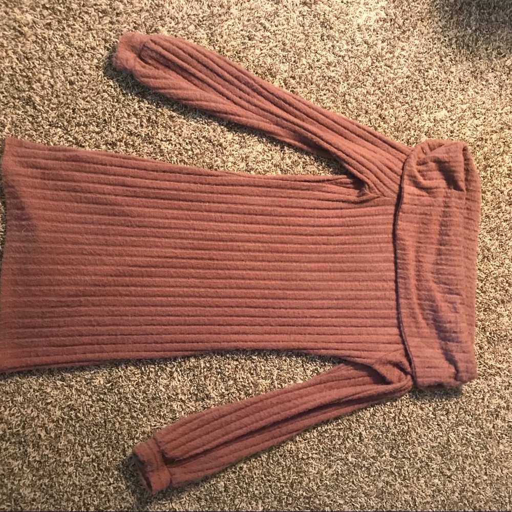 Off the shoulder bodycon sweater dress